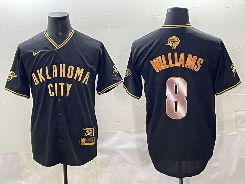 Men 2025 Oklahoma City Thunder #8 Williams Black Gold Nike Joint Name NBA Jersey style 11->oklahoma city thunder->NBA Jersey